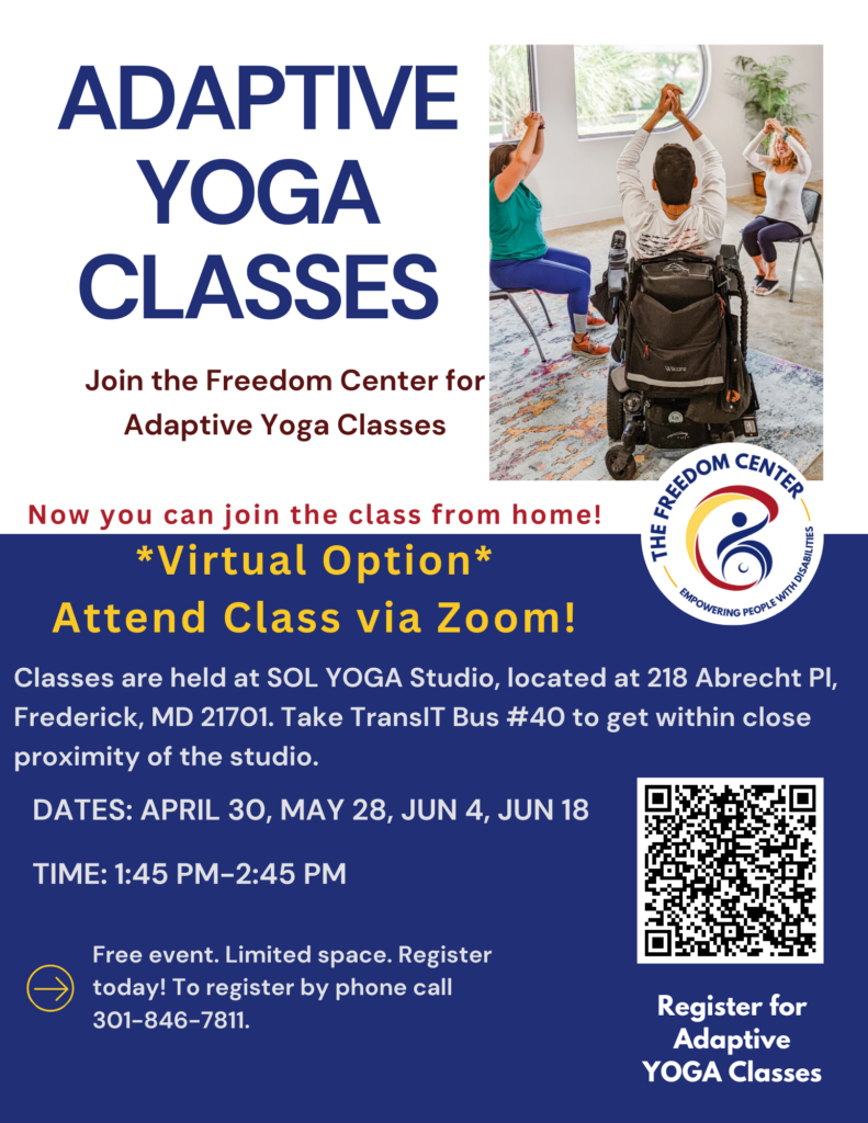Flyer promoting Adaptive Yoga classes.
