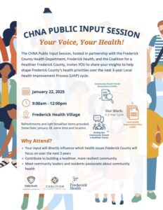 
Flyer for the CHNA Public Input Session on January 22, 2025, more details in the caption.